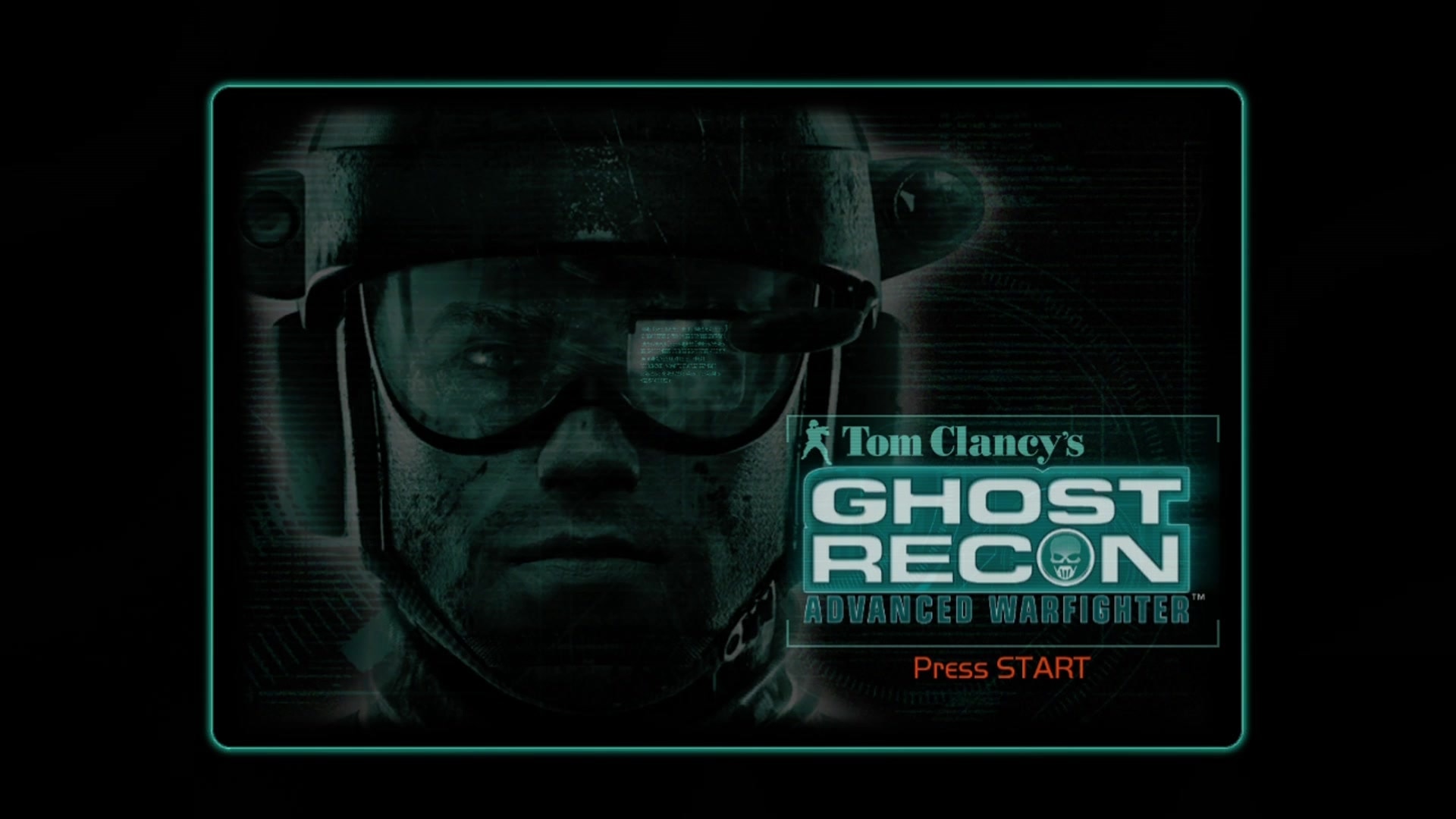 Ghost Recon Advanced Warfighter title screen for Xbox 360
